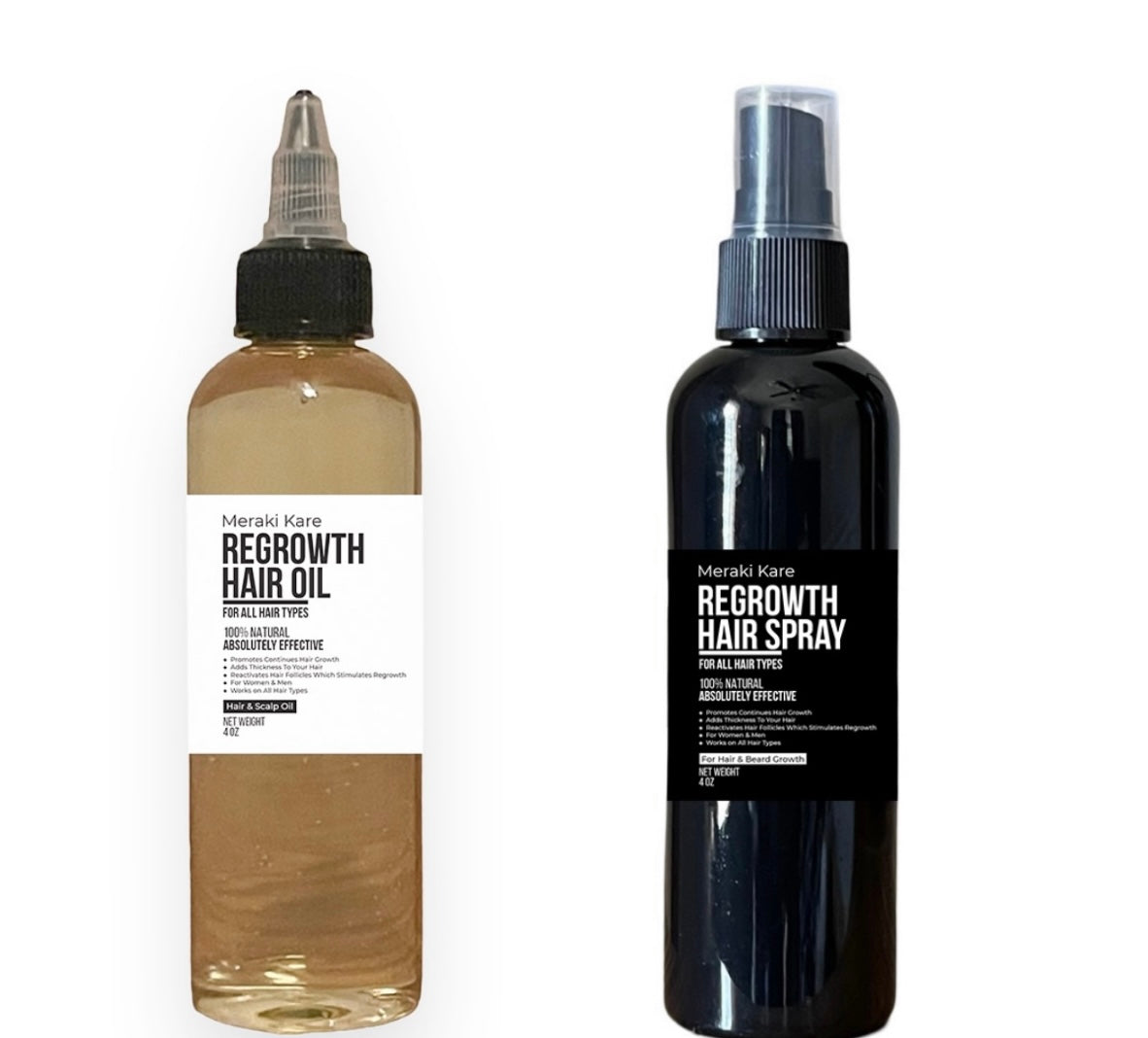 Complete Hair Growth Bundle - Organic Oil & Spray Kit for All Hair Types | Meraki Kare